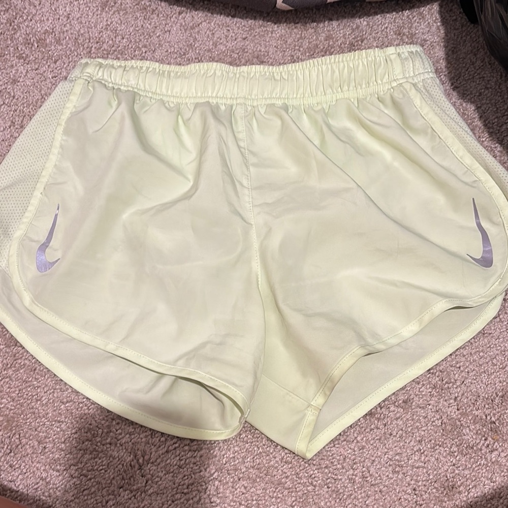 Nike Women's Pale Yellow Athletic Shorts